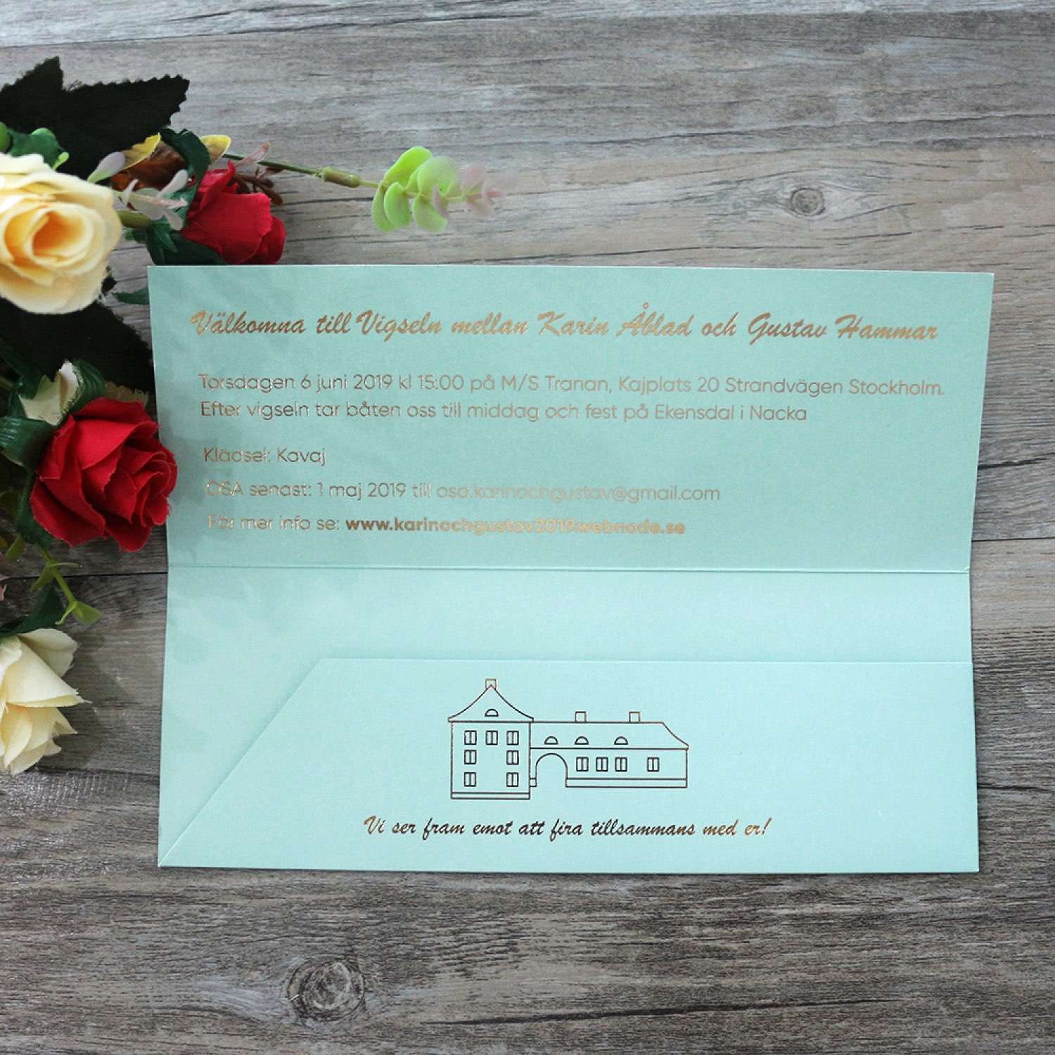 Rectangle Wedding Invitation Foiling Invitation With Delicate Envelope